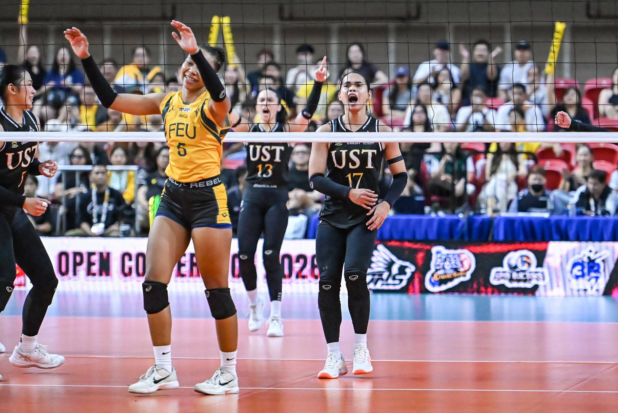 UAAP Season 88 Women’s Volleyball: Angge Poyos, Detdet Pepito Relish Home Win as UST Sweeps FEU