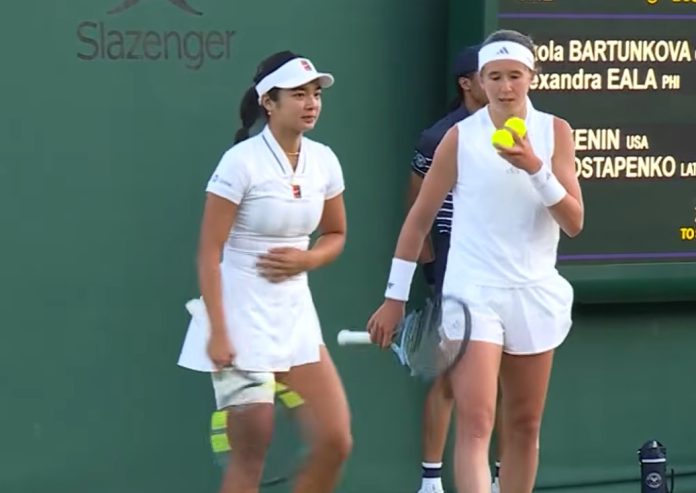 Alex Eala, Nikola Bartunkova Fall Short vs. Sofia Kenin, Jelena Ostapenko in Doubles Action at Wimbledon