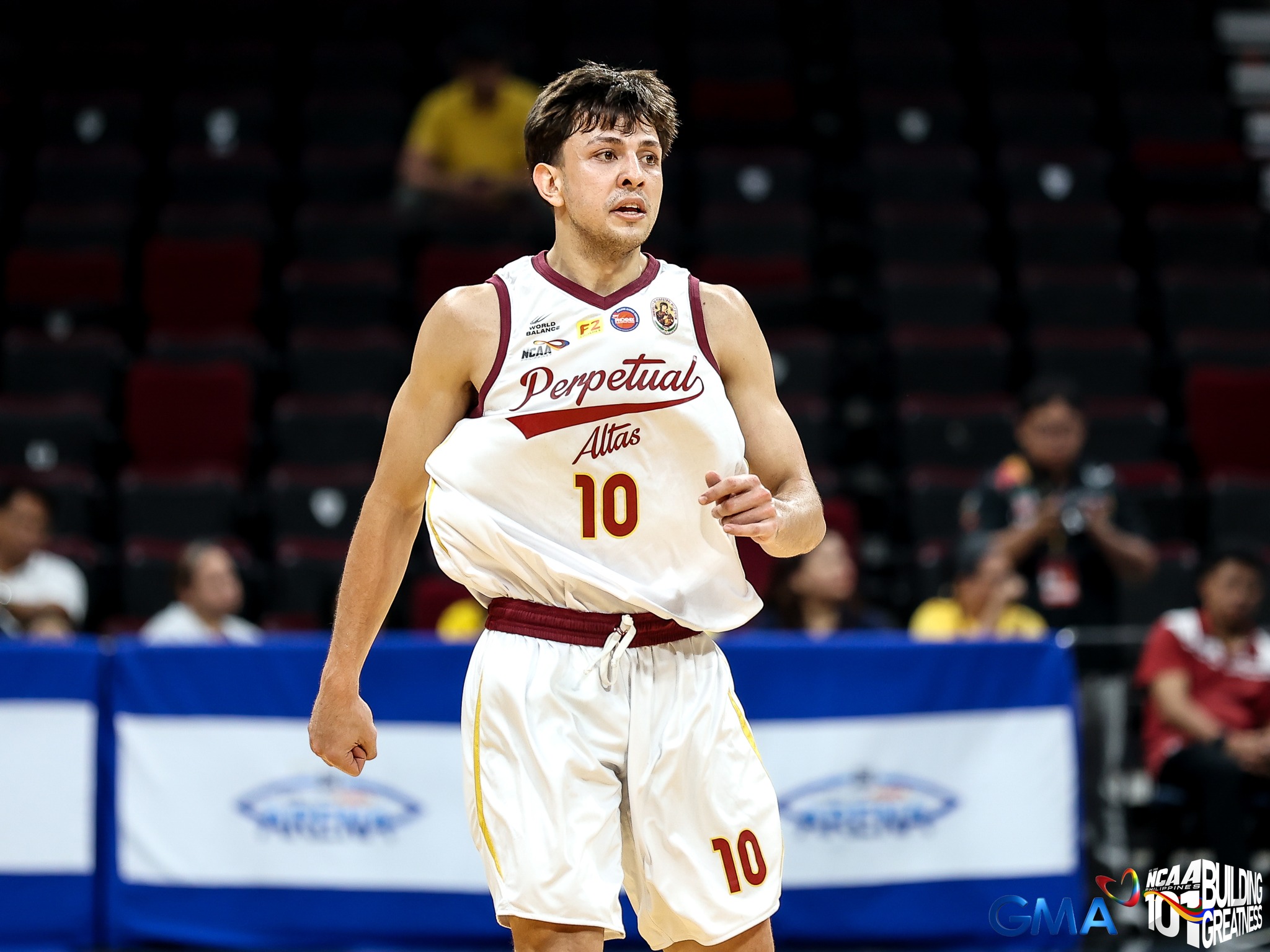 NCAA Season 101 (Quarterfinals): University of Perpetual Help Head Coach Olsen Racela to Patrick Sleat and Mark Gojo Cruz – “Itong dalawa kase makes my job easier.”